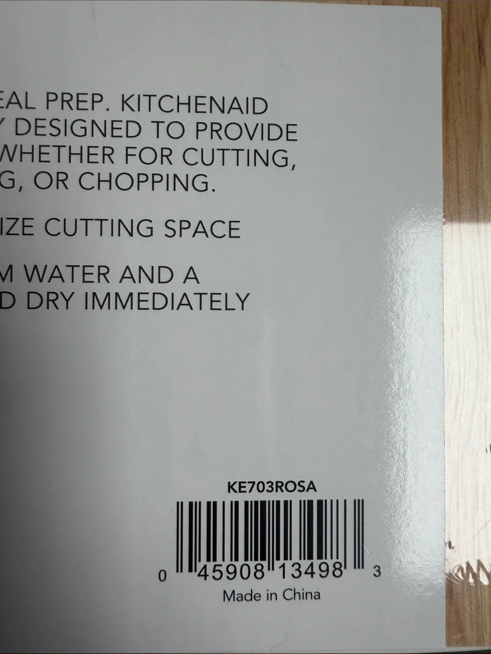 KitchenAid Wood Utility Cutting Board in Natural Tan